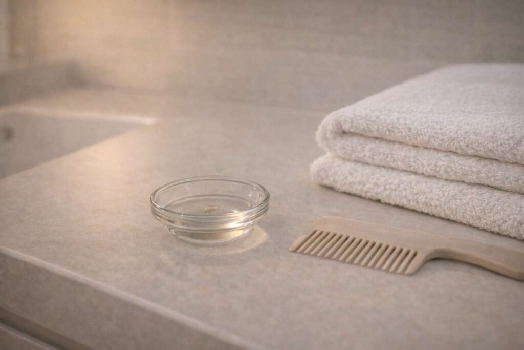 ヘアオイルでもキシキシ